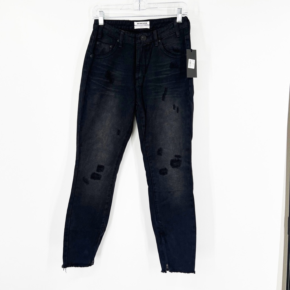One by One Teaspoon High Waist Freebird Skinny Rigid Leg Jeans Ankle Zippers NWT